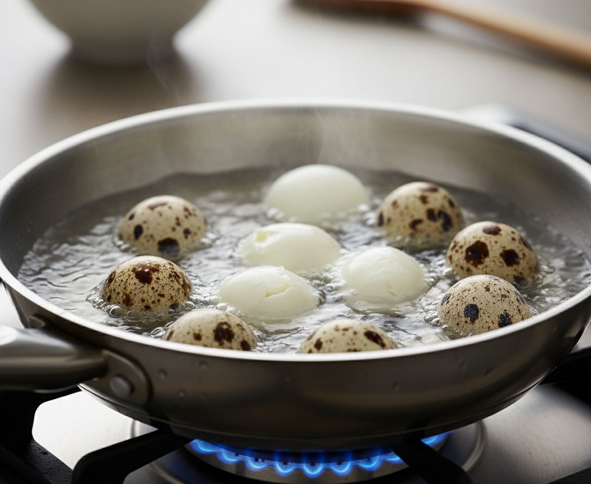 Cuisson de l'œuf de caille