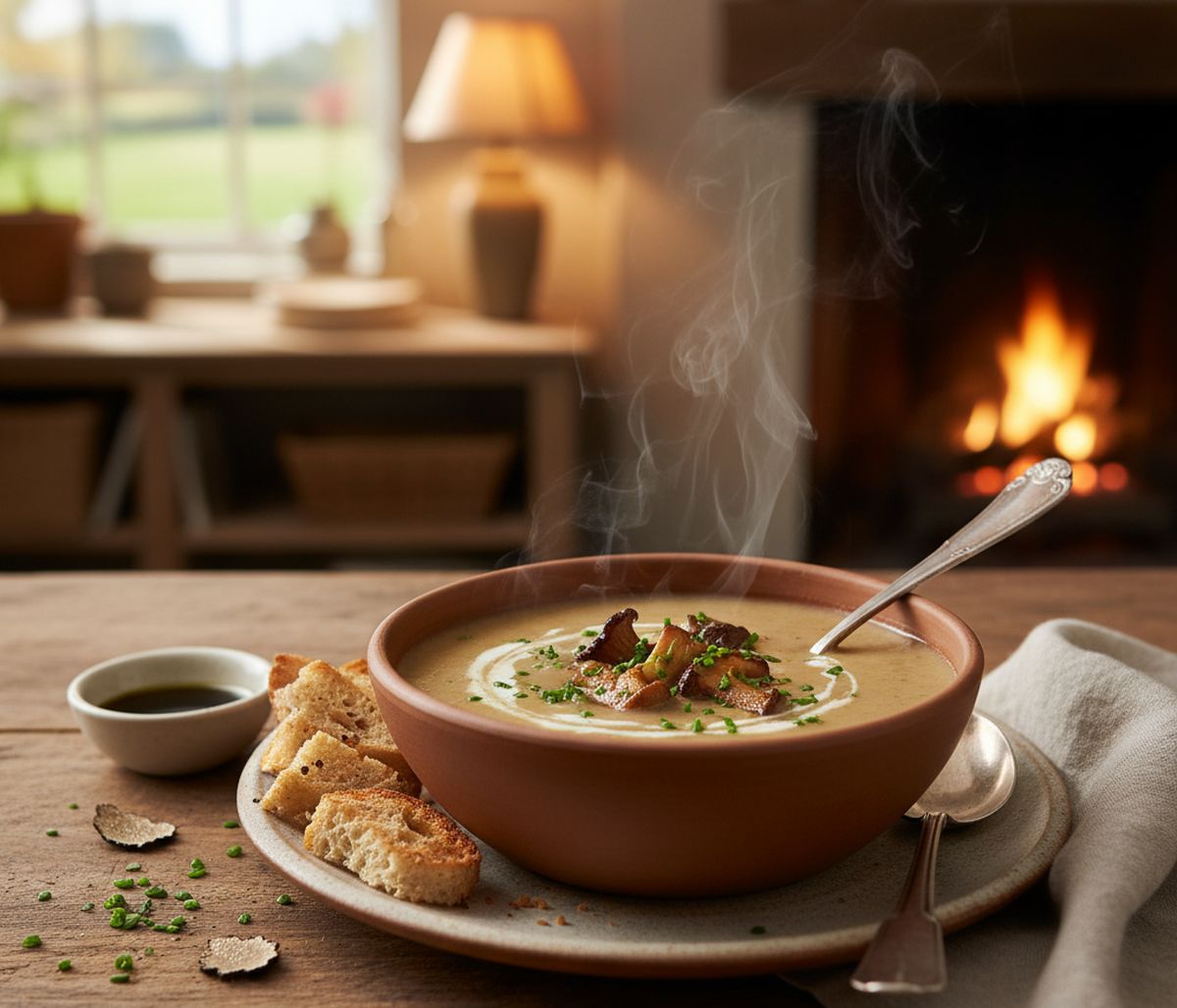 soupe de topinambours et champignons