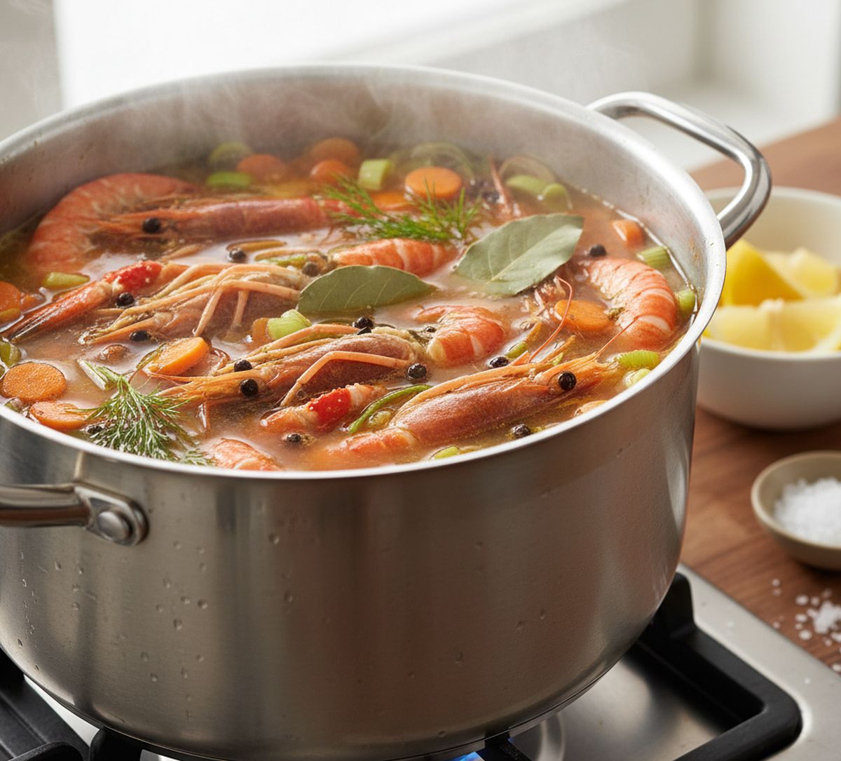 cuisson des langoustines congelées au court-bouillon