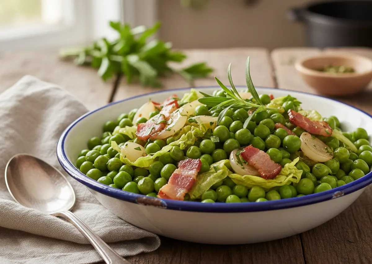 Petits pois à la française recette traditionnelle facile et savoureuse