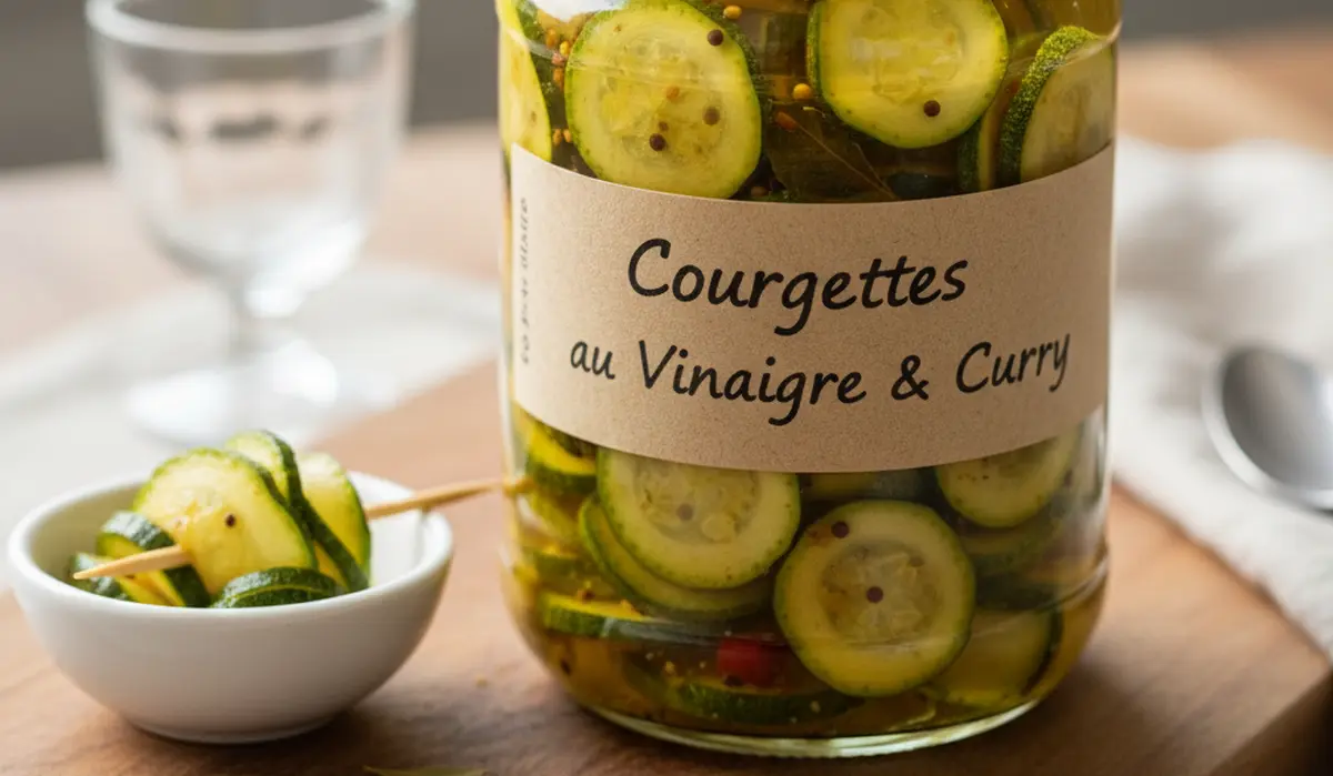 Courgettes au vinaigre et curry pour apéritif recette facile et irrésistible